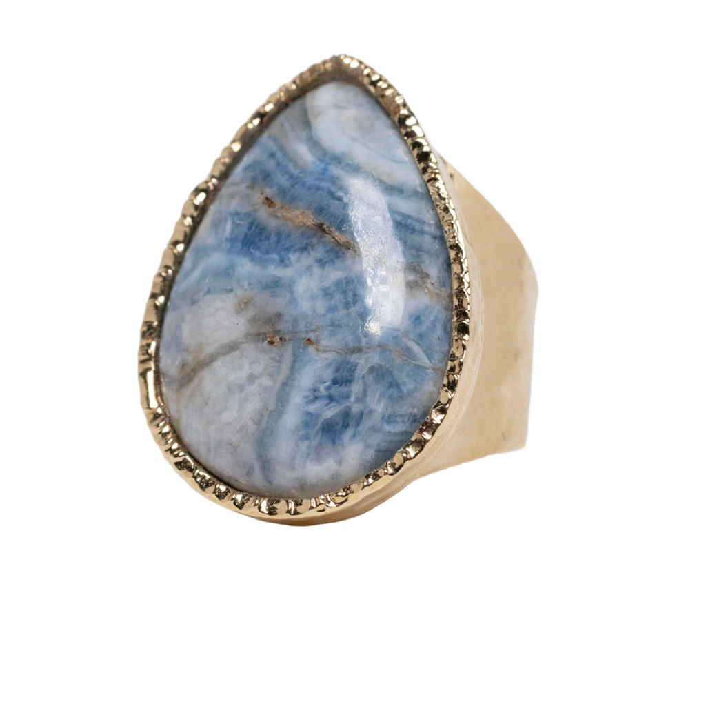 Blue Marble Jasper Cocktail Ring