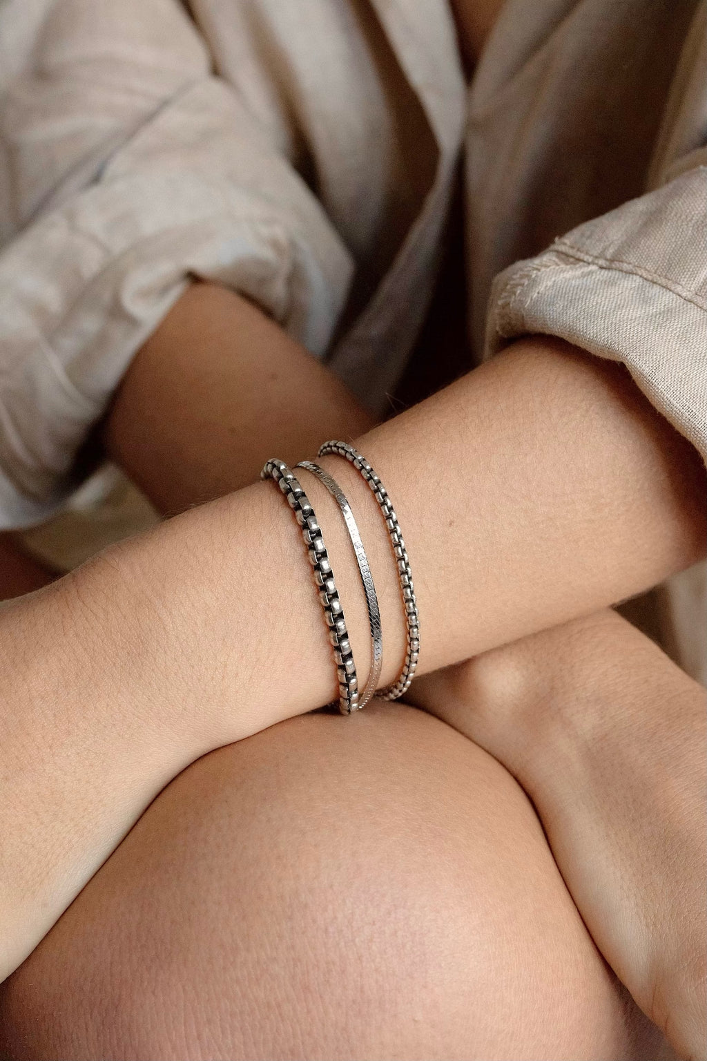 Delicate Slick Chain Bracelet in Silver