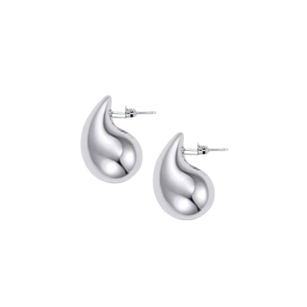 Medium Indra Teardrop Earrings in Silver