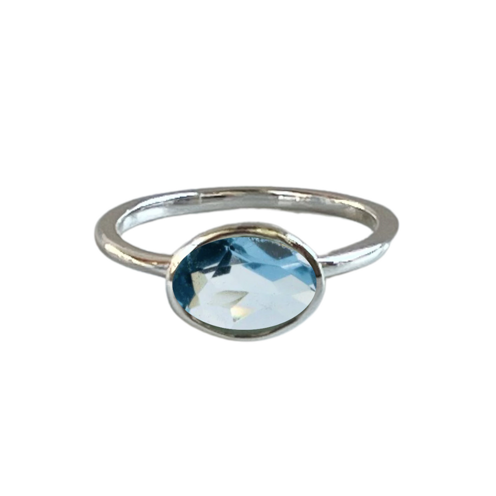 Mila Ring in Blue Topaz in Silver