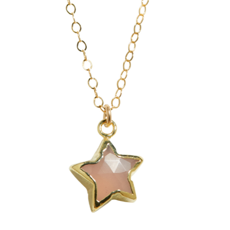 Star Necklace in Rose Quartz