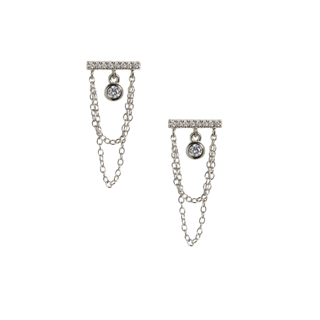Tina Ear Chains in Silver