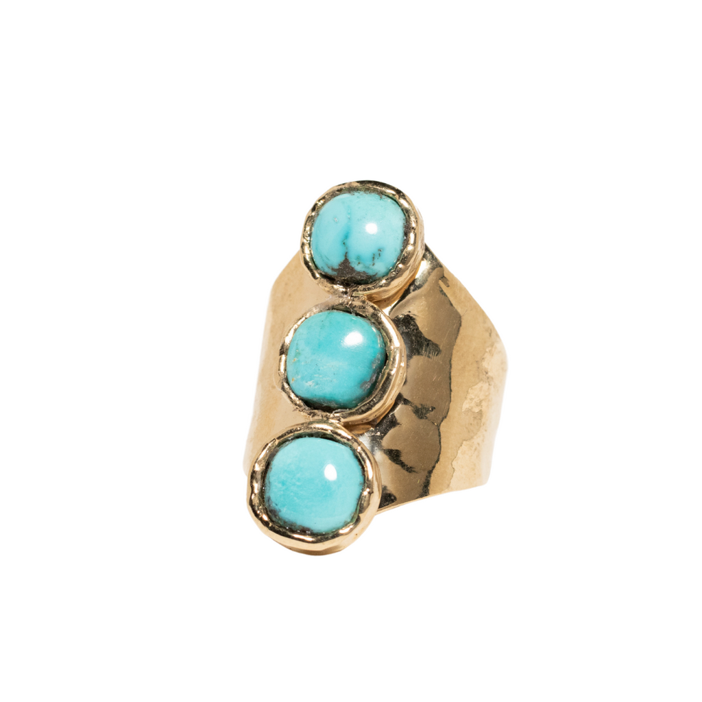 Triple Round Turquoise Cocktail Ring