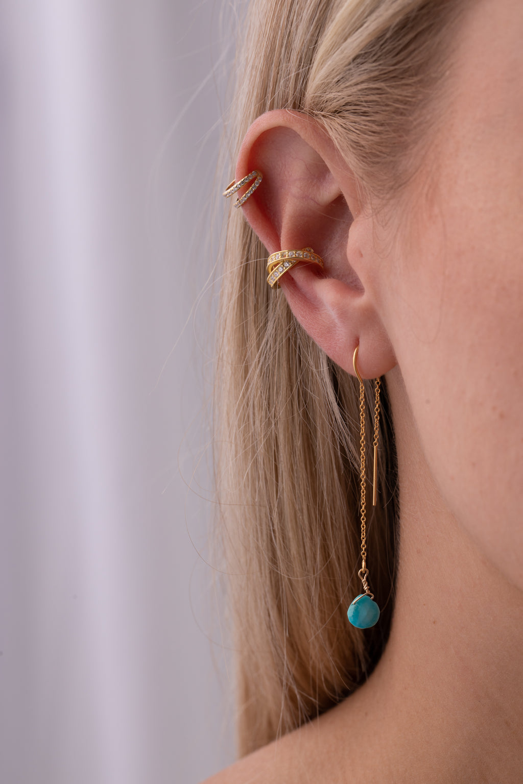 Ear Threaders in Turquoise