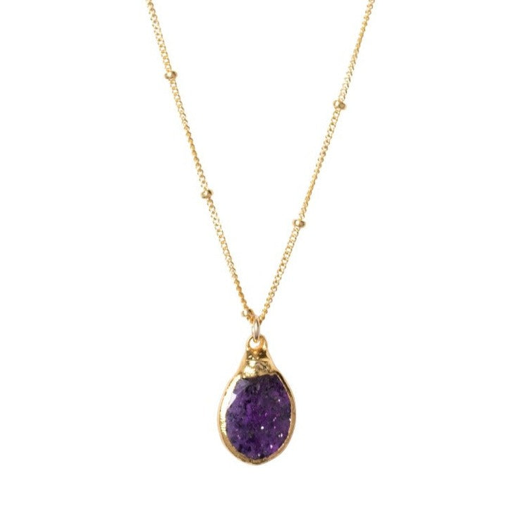 Purple Goldstone Necklace