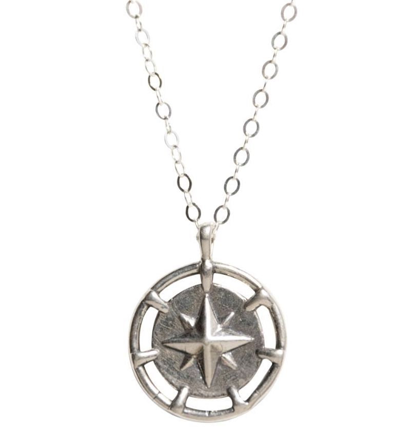 Star Compass Necklace in Silver