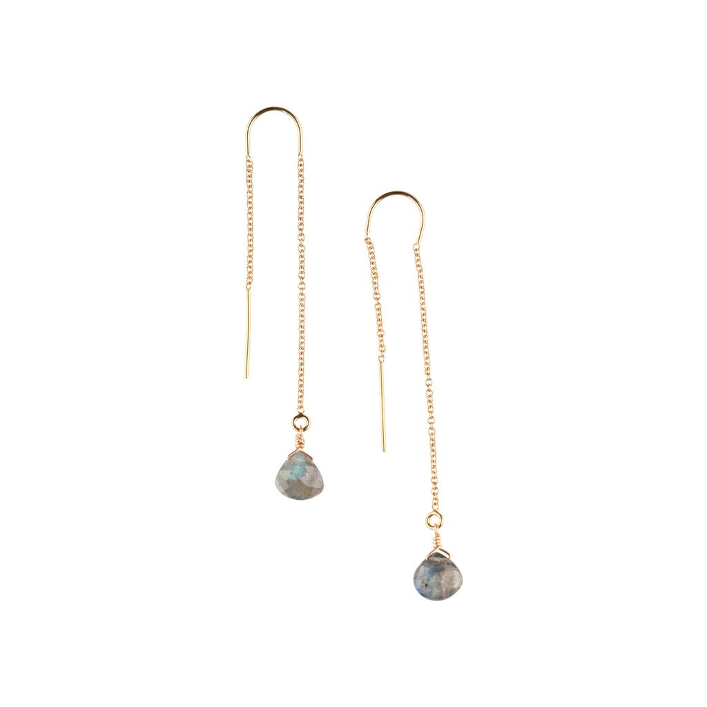 Ear Threaders in Labradorite-Earrings-Waffles & Honey Jewelry-Waffles & Honey Jewelry