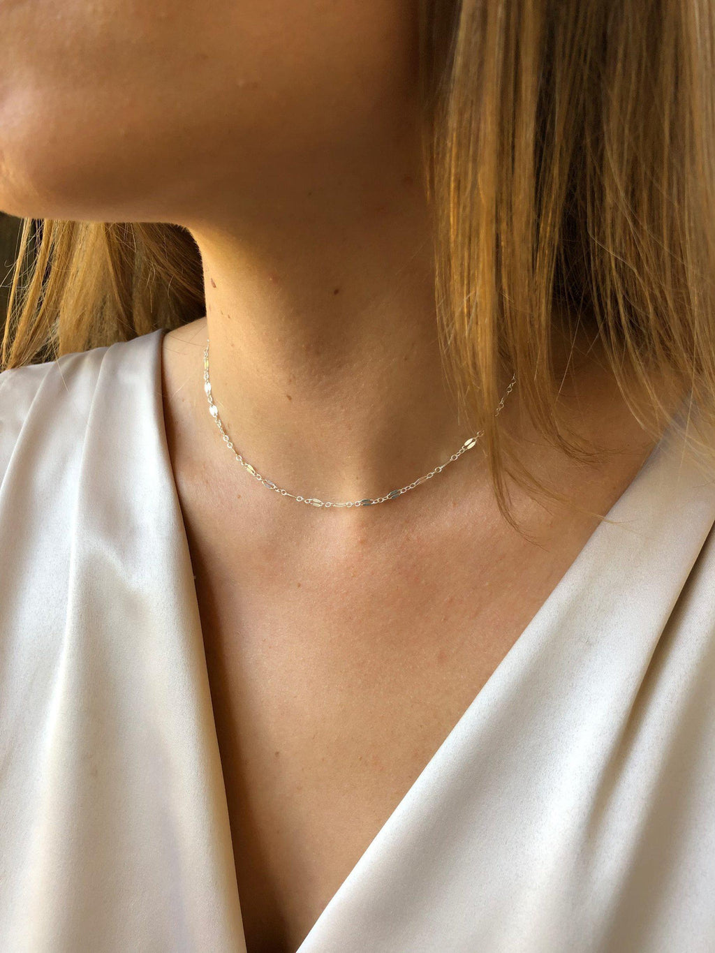 Figaro Choker in Silver-Necklaces-Waffles & Honey Jewelry-Waffles & Honey Jewelry