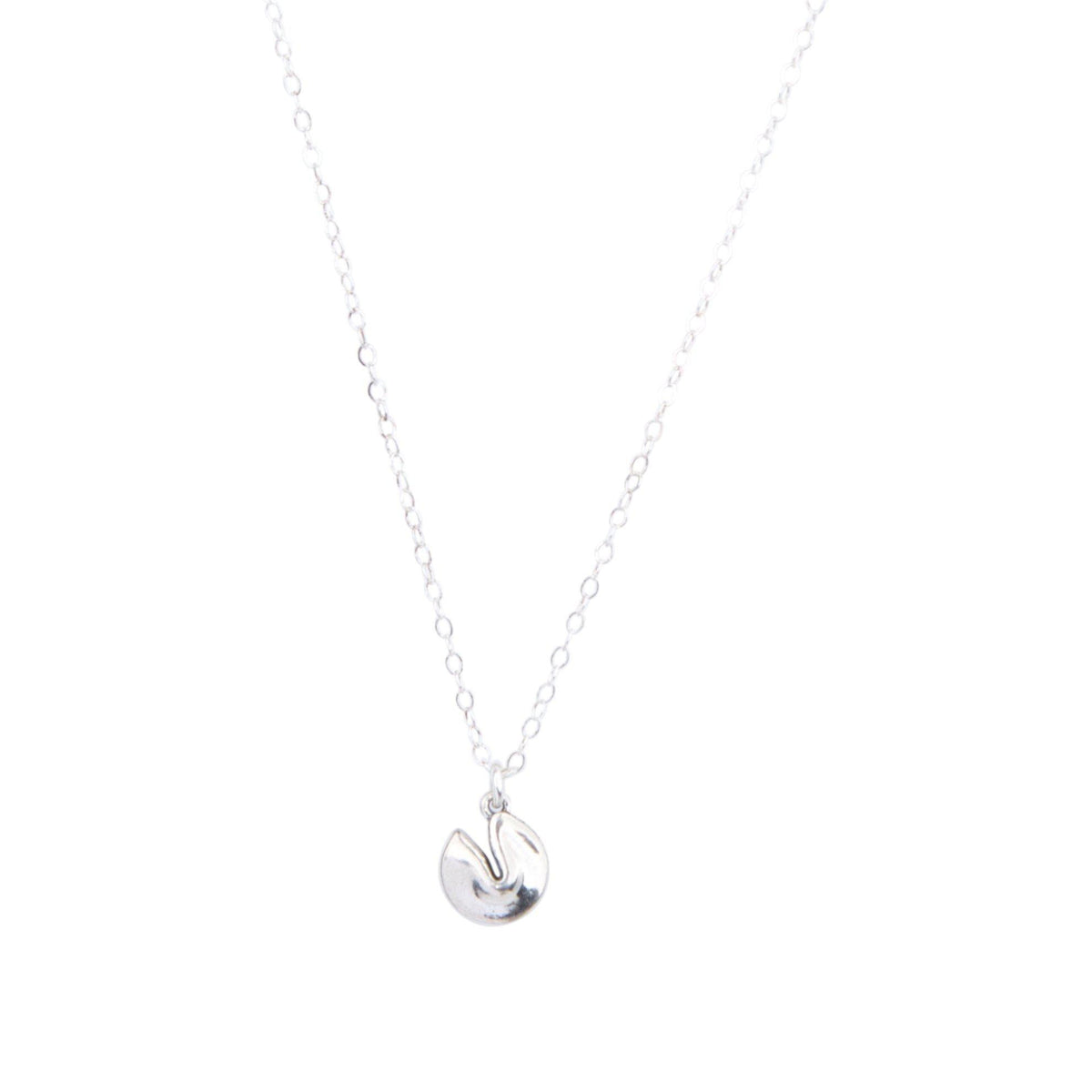 Fortune Cookie Necklace in Silver – Waffles & Honey Jewelry