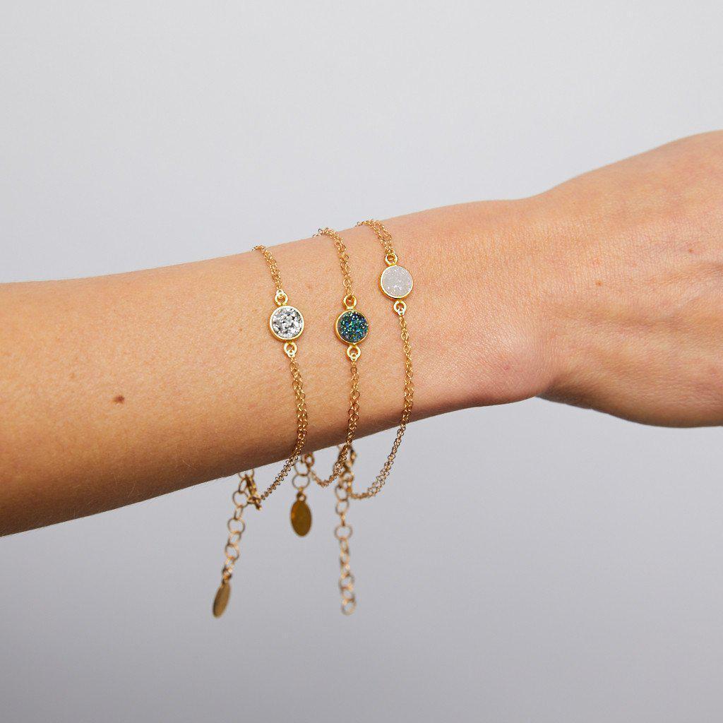 Gemstone Bracelet in Blue Druzy-bracelet-Waffles & Honey Jewelry-Waffles & Honey Jewelry