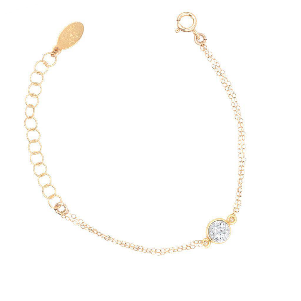 Gemstone Bracelet in Silver Druzy-bracelet-Waffles & Honey Jewelry-Waffles & Honey Jewelry
