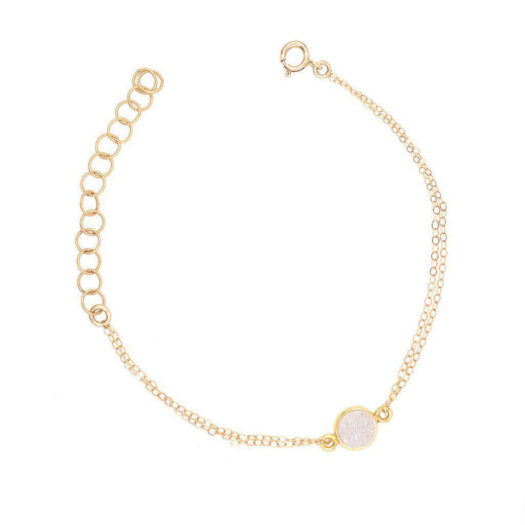 Gemstone Bracelet in White Druzy-bracelet-Waffles & Honey Jewelry-Waffles & Honey Jewelry