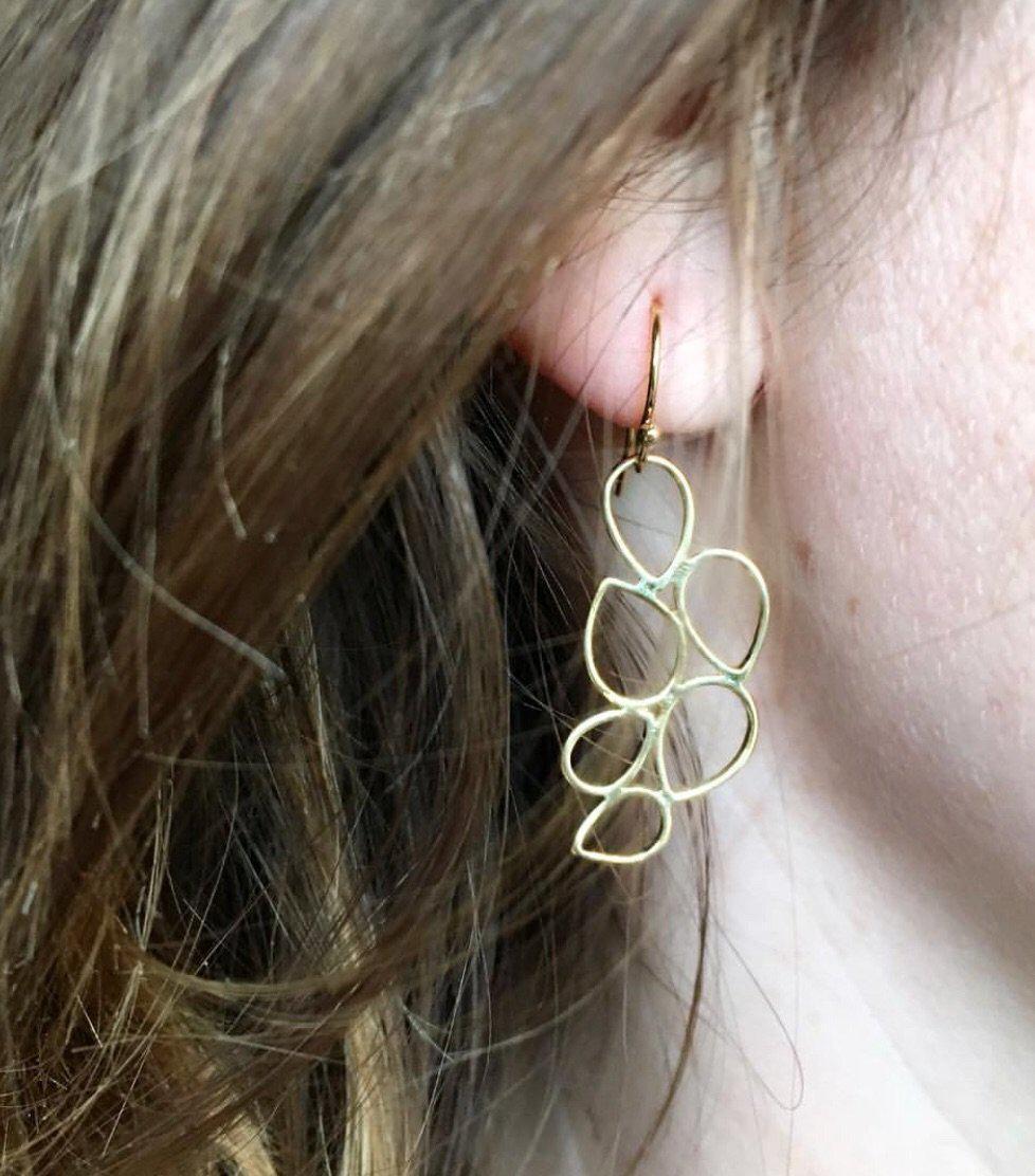 Gold Cluster Earrings-Earrings-Waffles & Honey Jewelry-Waffles & Honey Jewelry