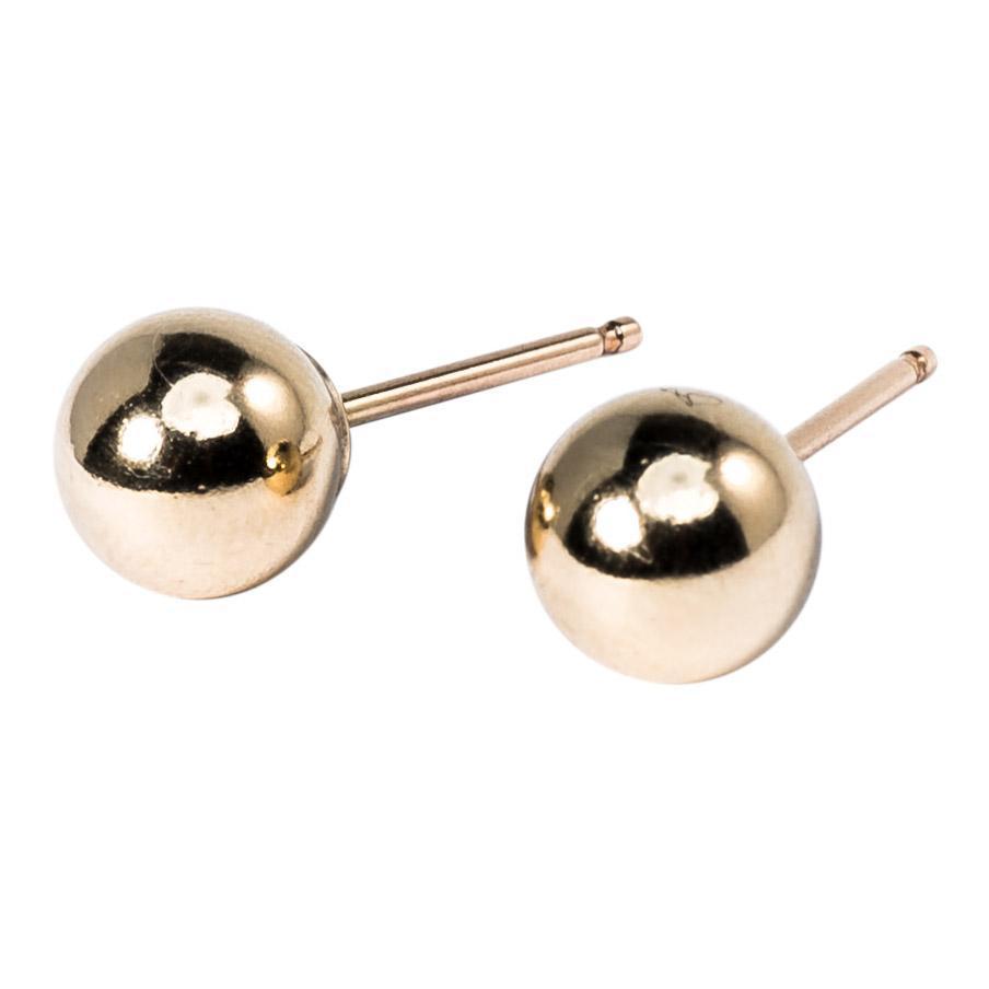 Large Gold Ball Studs-Earrings-Waffles & Honey Jewelry-Waffles & Honey Jewelry