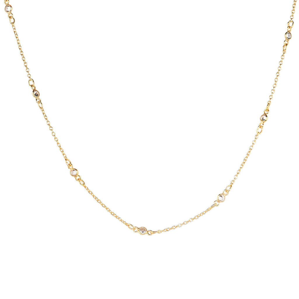 Maxie CZ Solitaire Choker-Necklaces-Waffles & Honey Jewelry-Waffles & Honey Jewelry