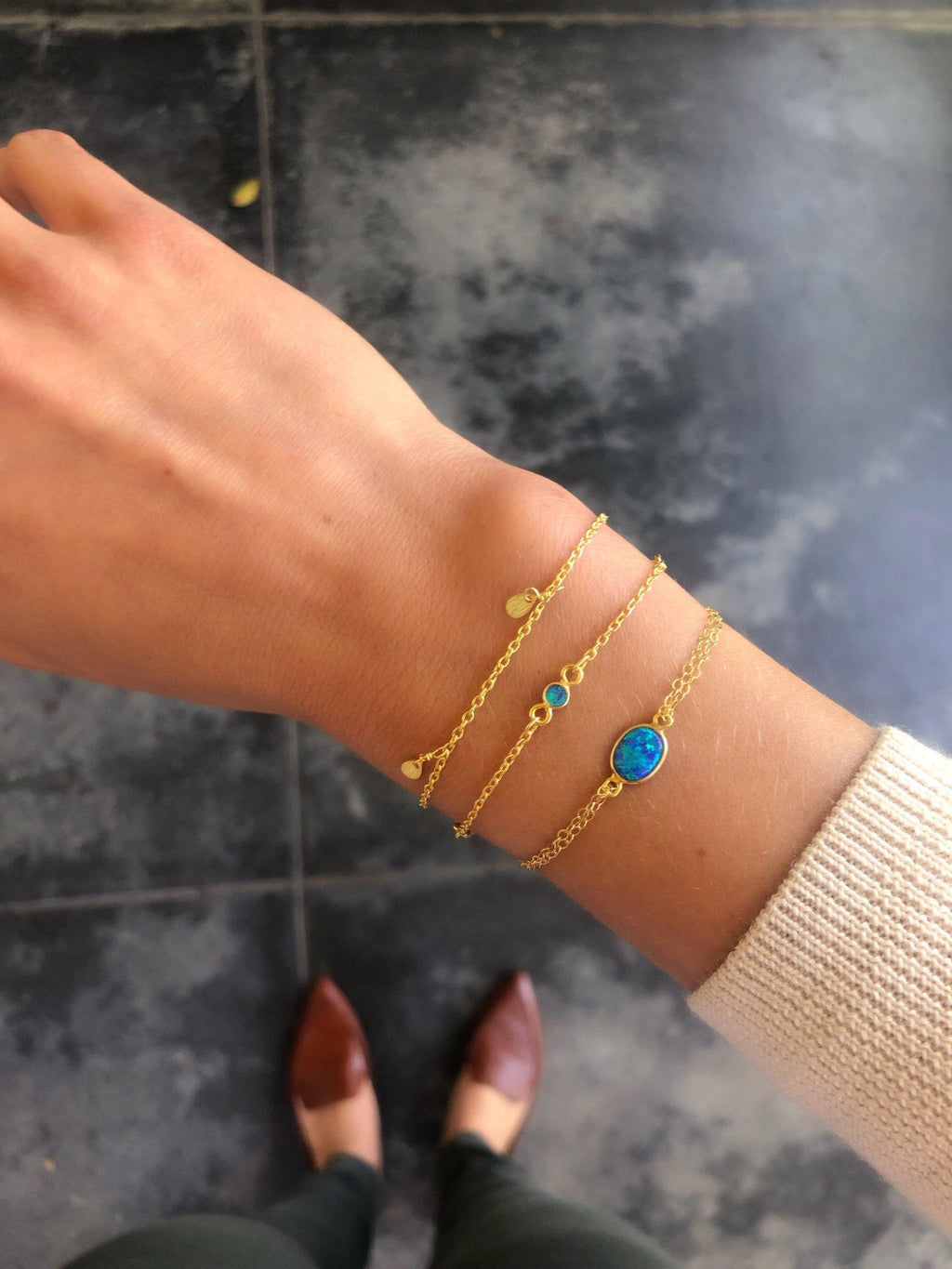 Mini Petal Bracelet in Gold-bracelet-Waffles & Honey Jewelry-Waffles & Honey Jewelry