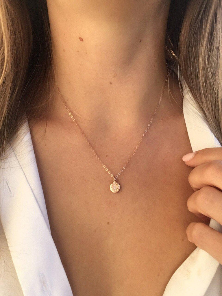 North Star Zodiac Necklace in Rose Gold-Necklaces-Waffles & Honey Jewelry-Waffles & Honey Jewelry