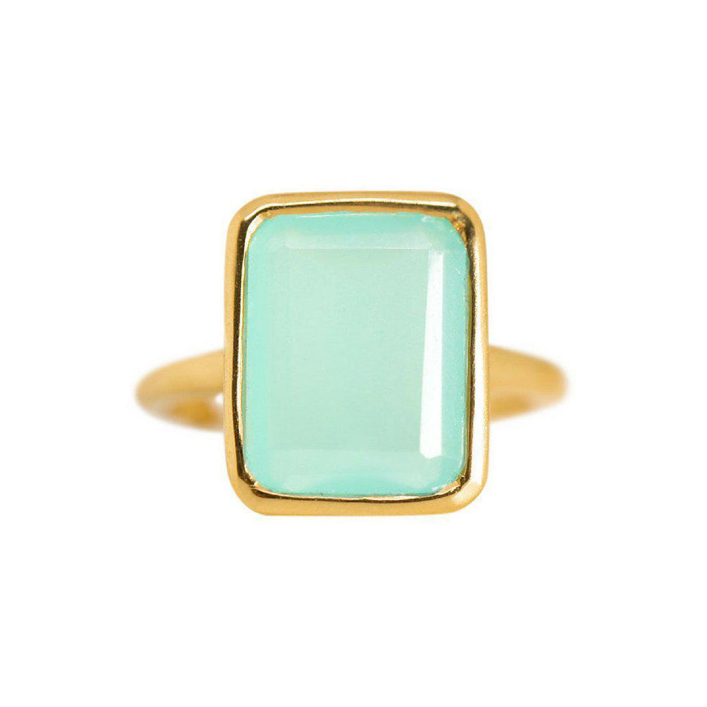 Rectangle Ring in Chalcedony-Rings-Waffles & Honey Jewelry-Waffles & Honey Jewelry