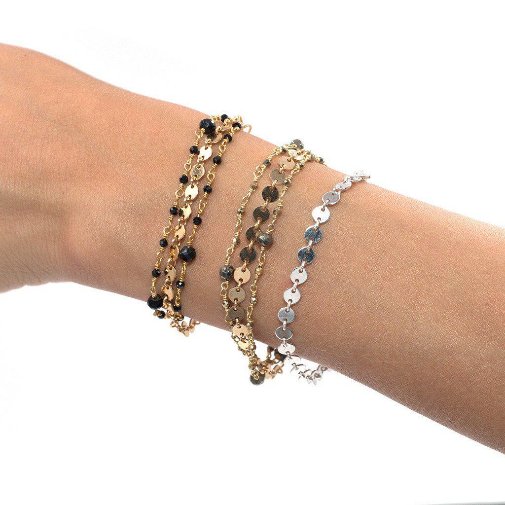 Silver Disc Bracelet-bracelet-Waffles & Honey Jewelry-Waffles & Honey Jewelry