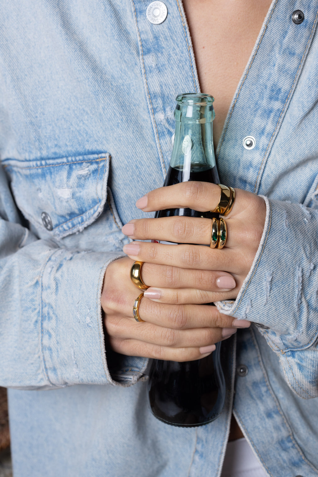 Green Baguette Signet Ring