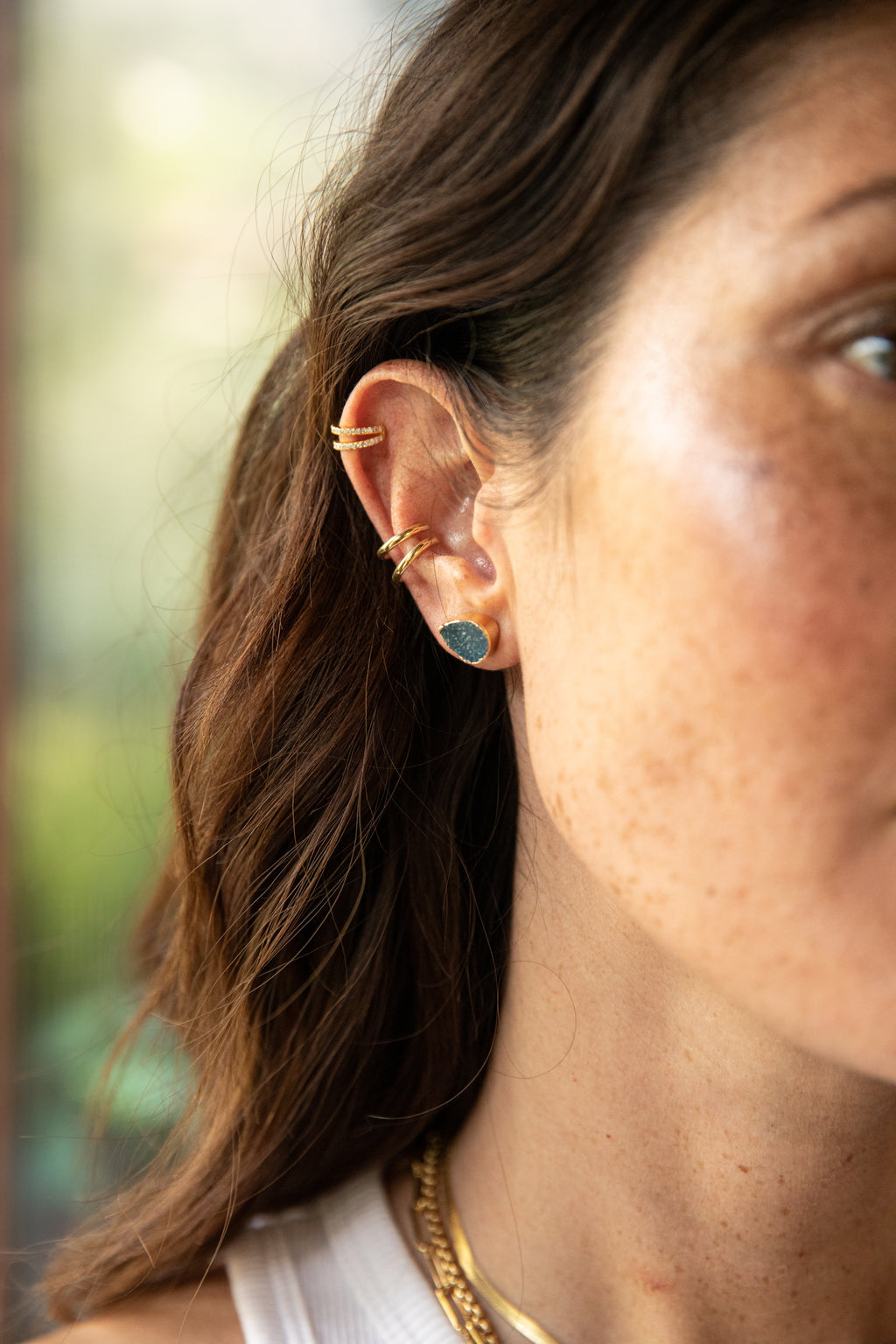 Blue Pear Druzy Studs