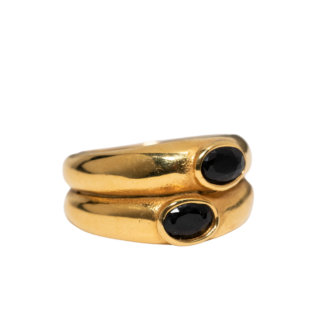 Double Cleo Ring in Black