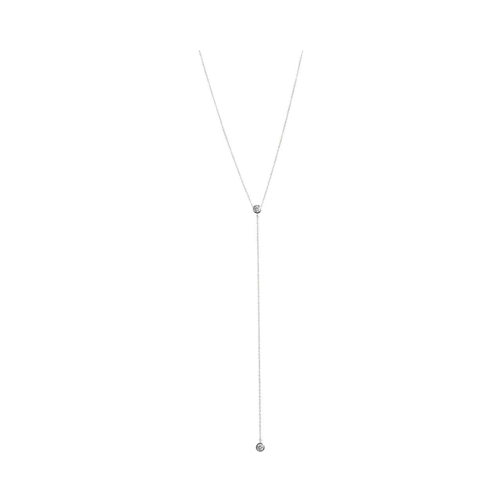 Drop Lariat in Silver