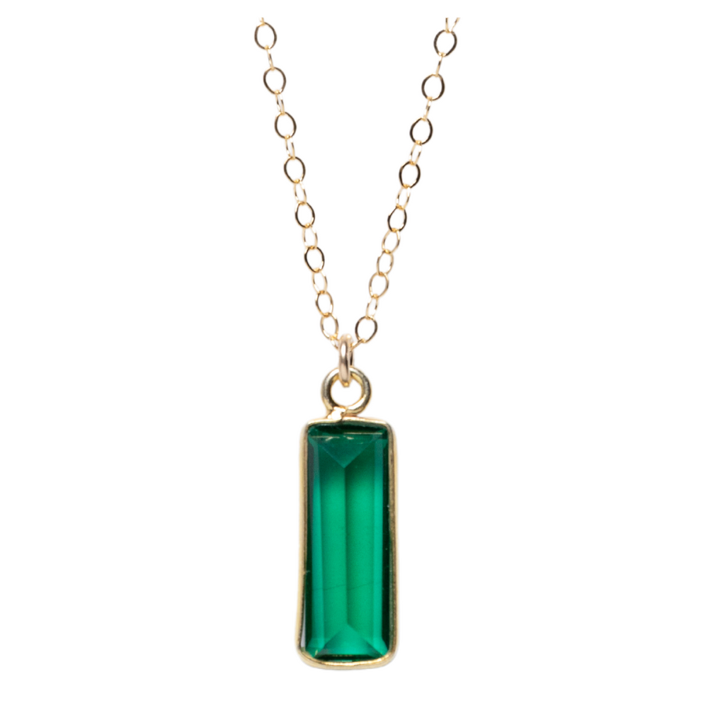 Green Onyx Bar Necklace