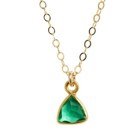 Green Onyx Trillion Necklace