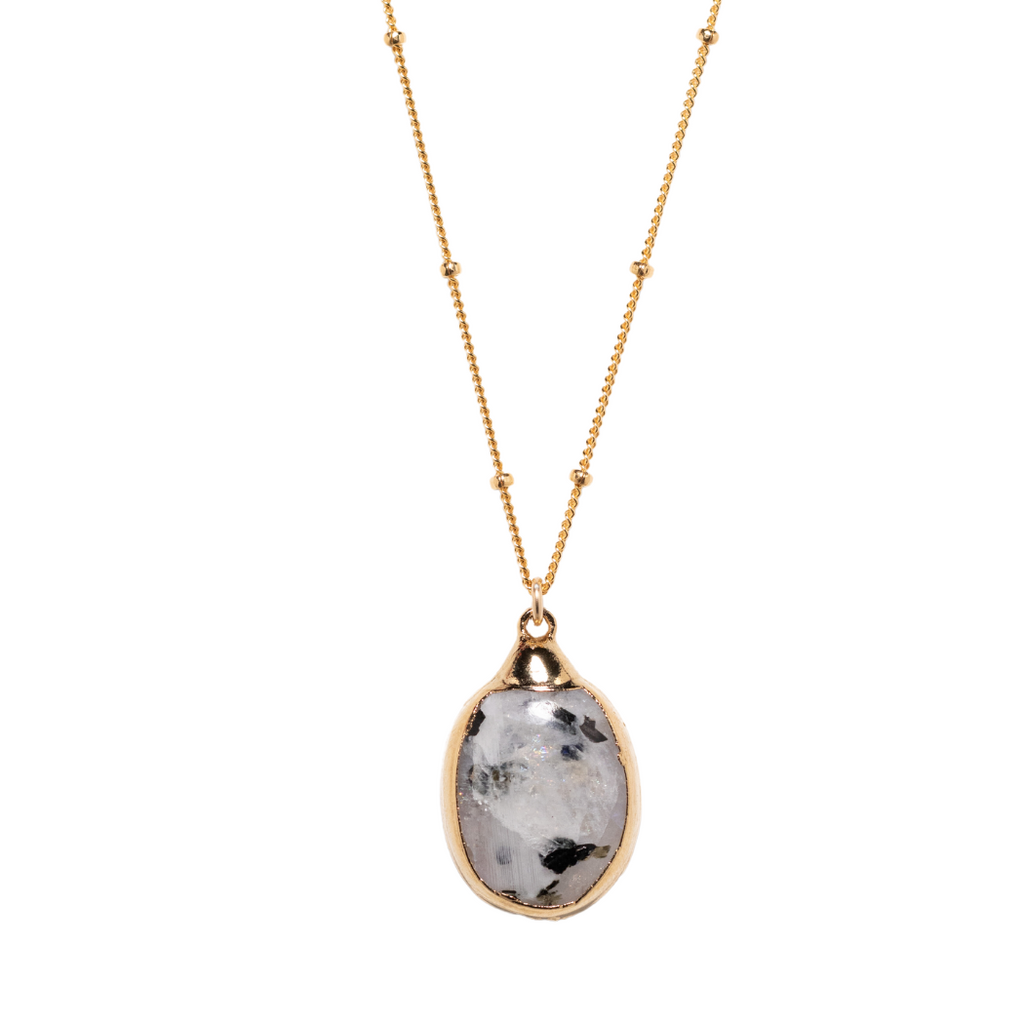 LUX Necklace in Black Tourmaline & Opal