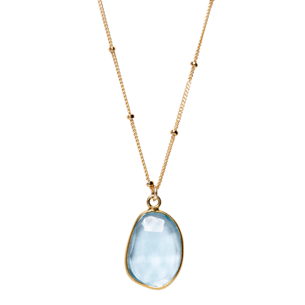 LUX Rose Cut Blue Topaz Necklace