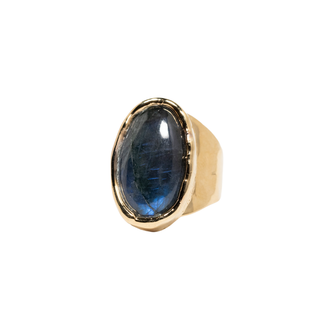 Labradorite Oval Cocktail Ring