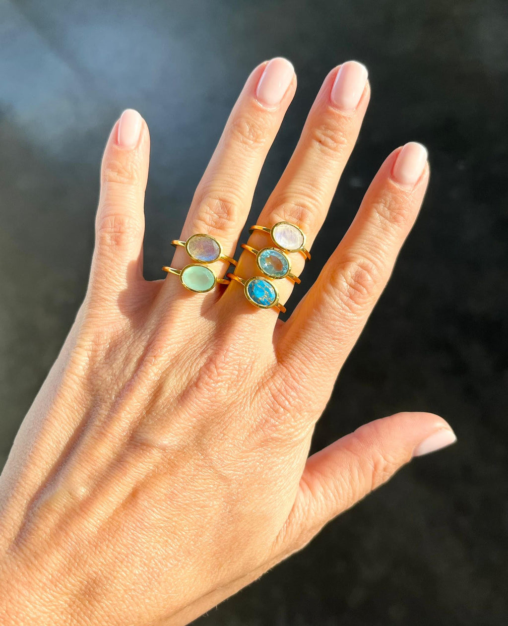 Mila Ring in Chalcedony