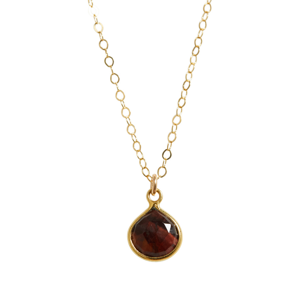 Mini Tiger's Eye Teardrop Necklace