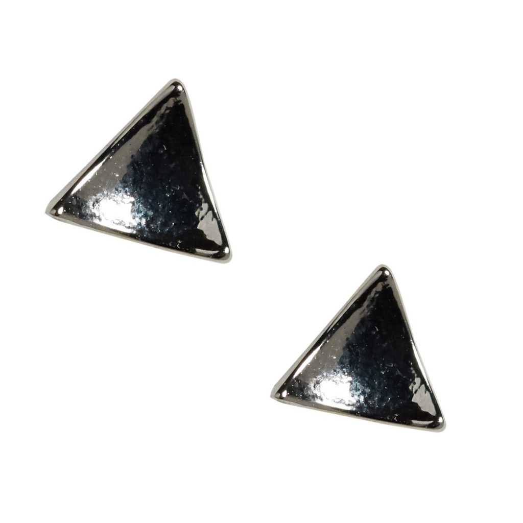 Mini Triangle Studs in Silver