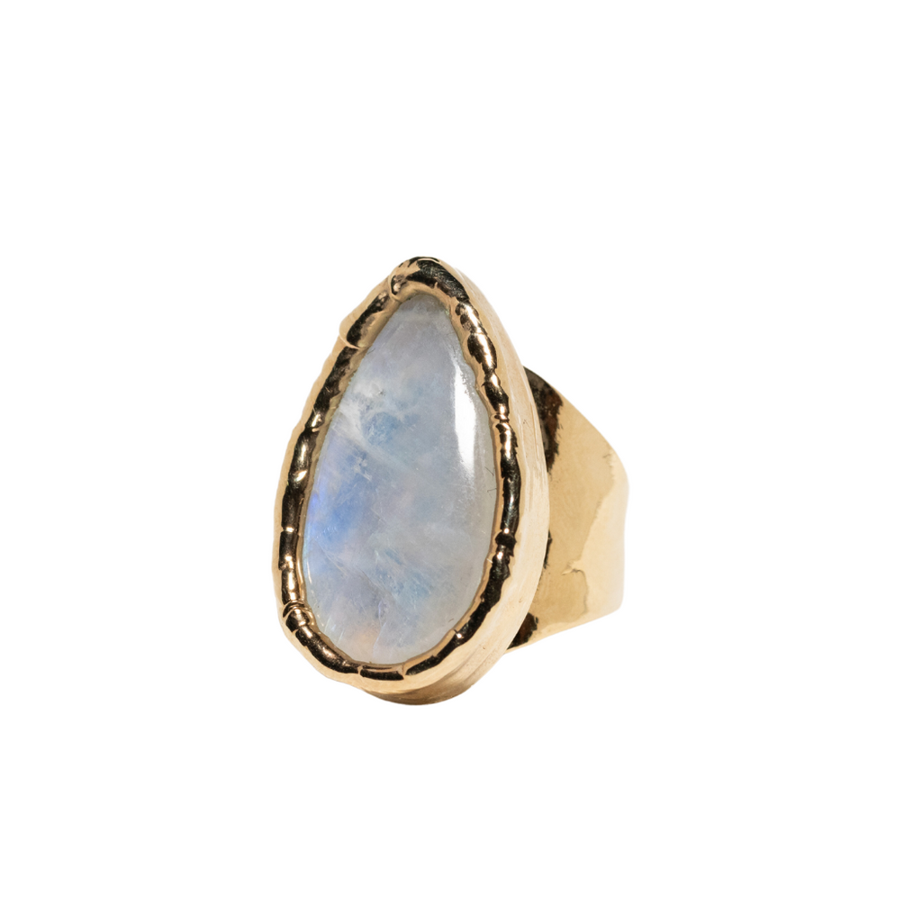 Moonstone Teardrop Cocktail Ring