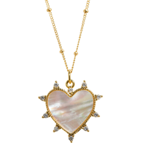 Radiant Heart Necklace in Pearl