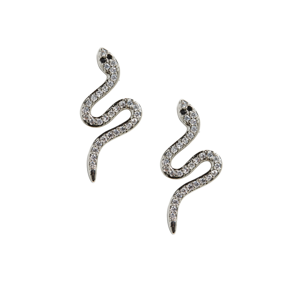 Serpent Studs in Silver
