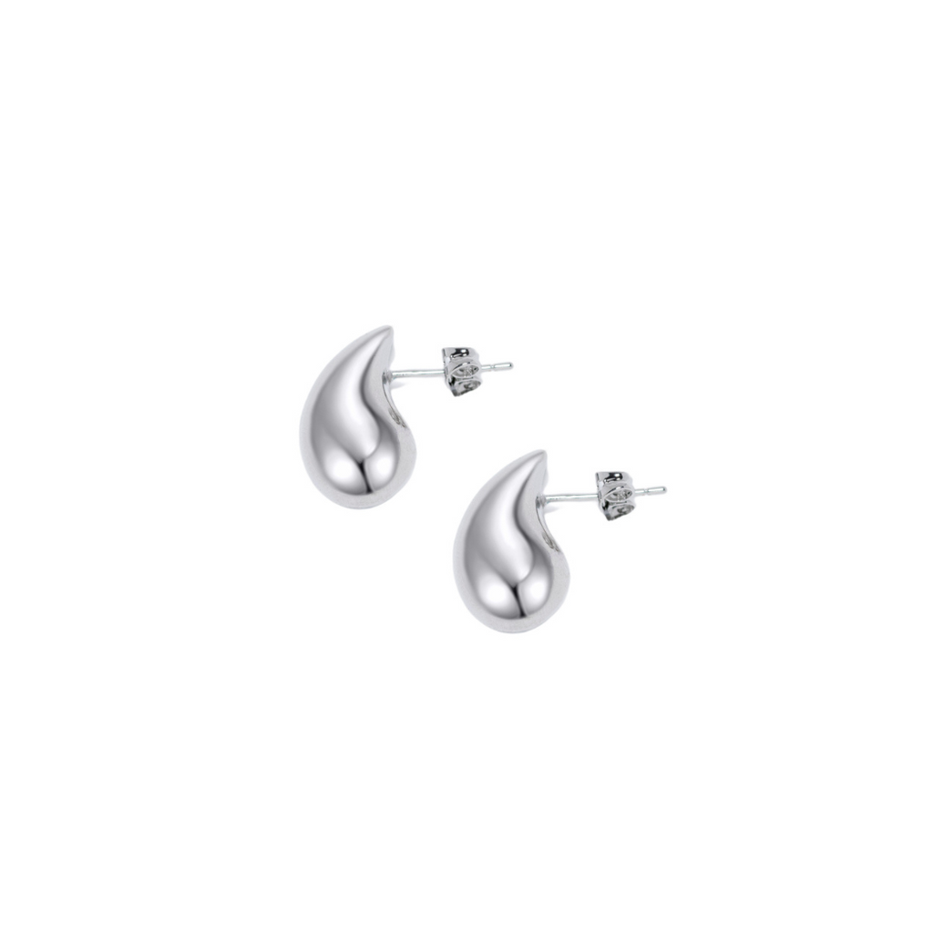 Small Indra Teardrop Earrings in Silver
