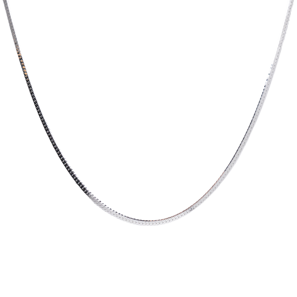 Delicate Slick Chain Choker in Silver