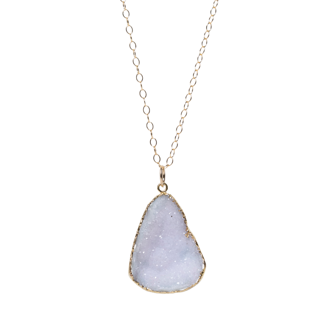 Long Lilac Druzy Necklace – Waffles Honey Jewelry