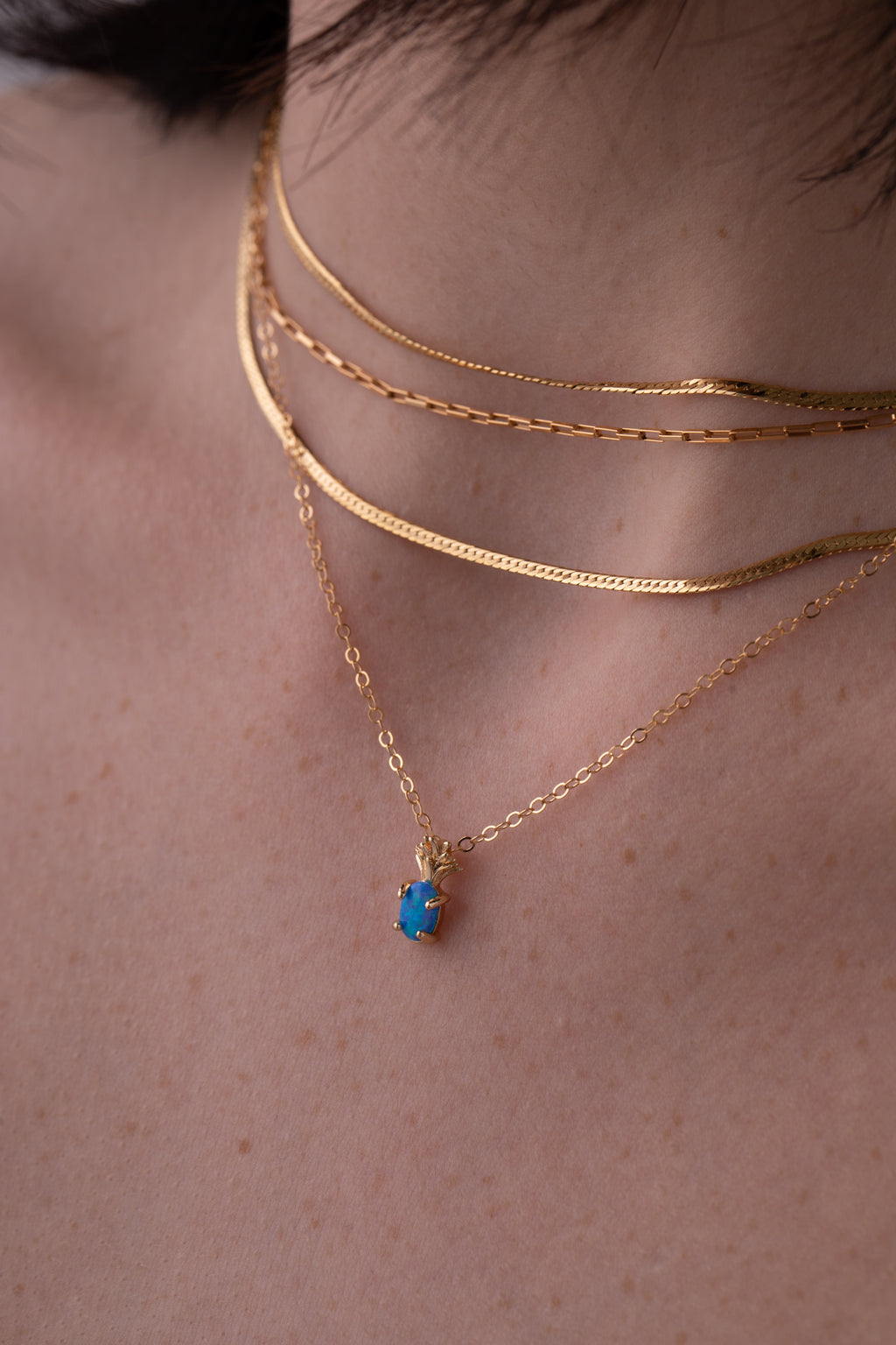 Blue Opal Pineapple Necklace