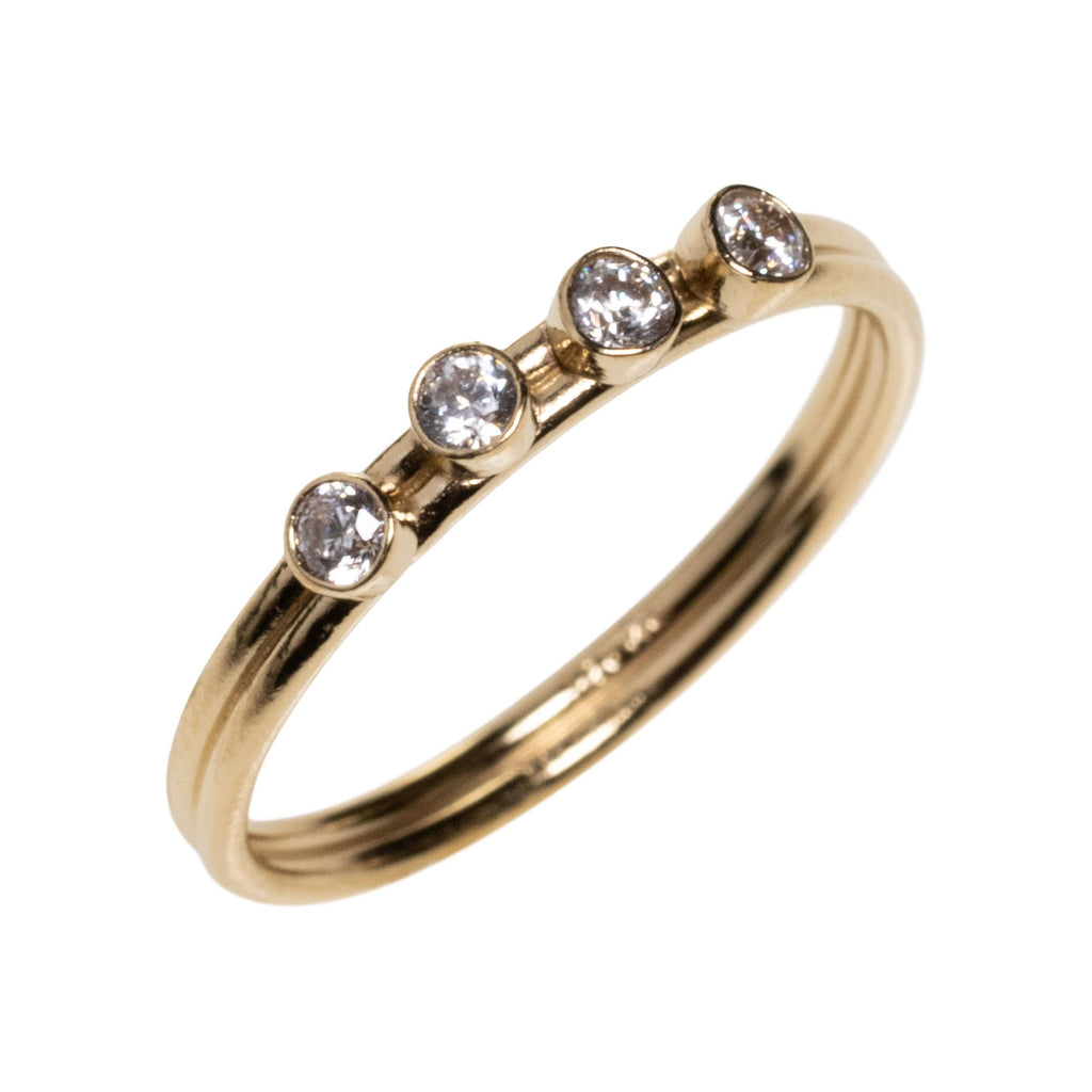 4 Stone Dew Drop ring