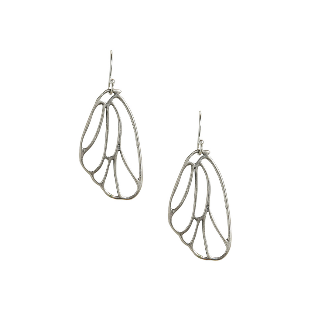 Butterfly Wing Earrings in Silver