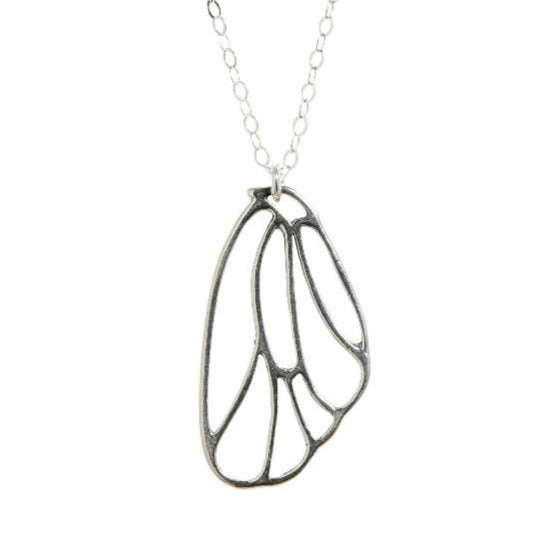 Butterfly Wing Necklace in Silver