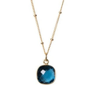 Cushion Cut Blue Quartz Necklace