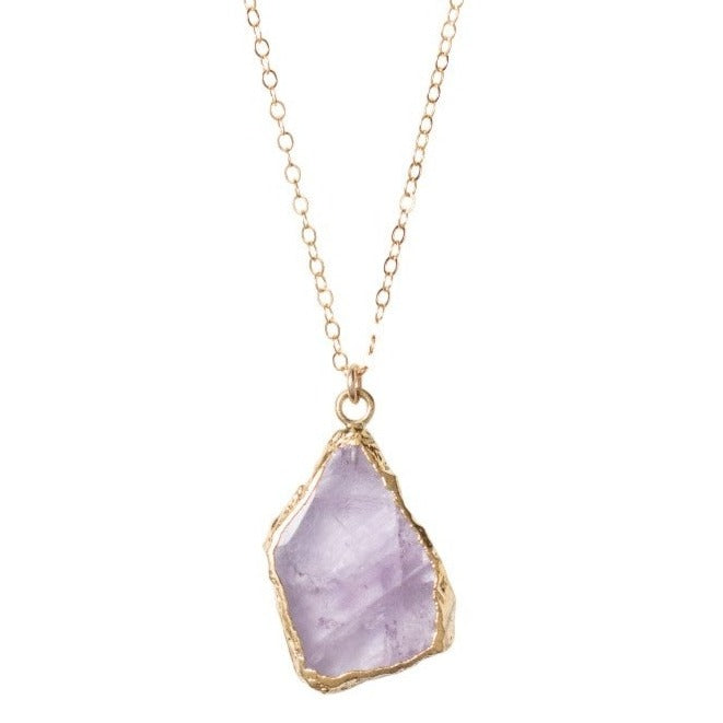 Freeform Rough Cut Amethyst Necklace