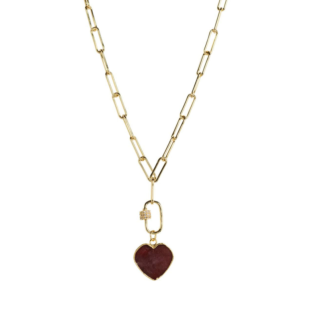 Garnet Heart Charm