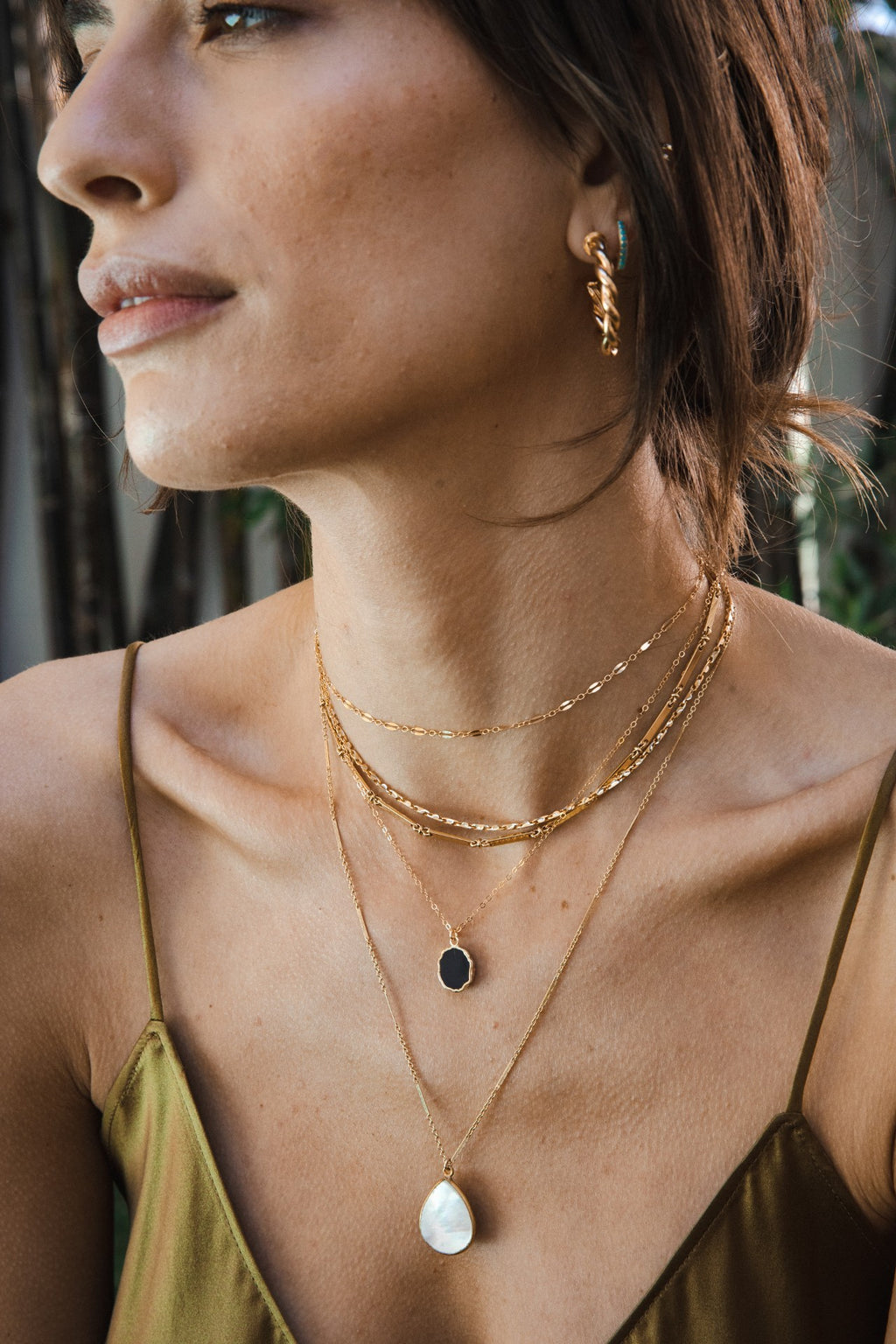 Gina Freeform Necklace in Onyx