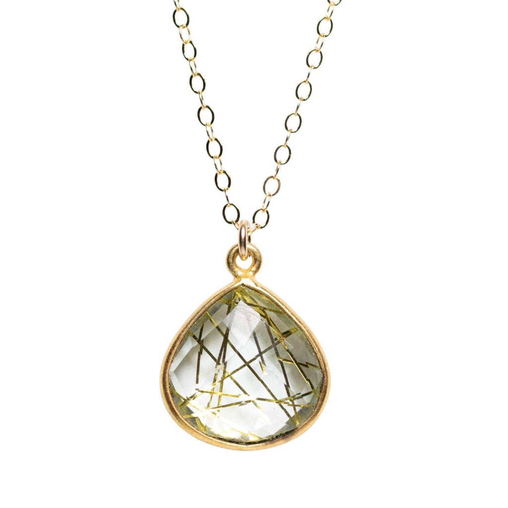 Gold Confetti Teardrop Necklace